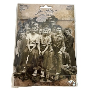 Tim Holtz Idea-Ology Muñecas de papel Grupos Recortados Retrato Collage Arte en técnica mixta