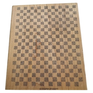 Stampin Up Wood Rubber Stamp Checkerboard Pattern Background Large Big Texture