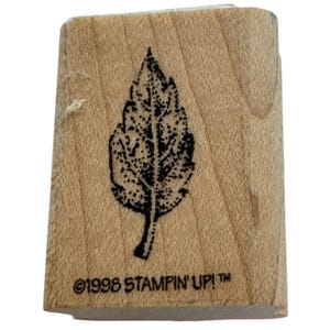 Stampin Up Rubber Stamp Leaf Design Wood Mounted Fall Season Nature Outdoors