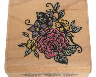 Comotive Stempel Rose 2 Gartenblumen Frühling Natur Motiv Schöpfer Basteln