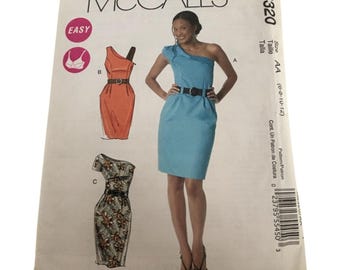 one shoulder dress pattern mccalls Peasant Top Maxi Dress With Ruffle Detail Strapless Off the Shoulder One  Shoulder McCalls 6558 Sewing Pattern Womens Plus 18W 20W 22W 24W