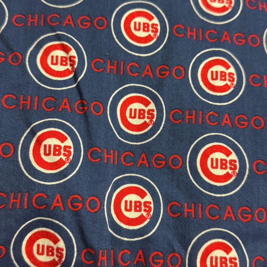 Chicago Cubs Logo Fabric Blue Sports Baseball Fan Cotton Material 1.5 ...
