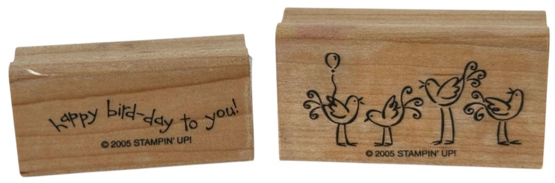 Stampin up Rubber Stamps Happy Bird Day Birthday Pun Card Making Words ...