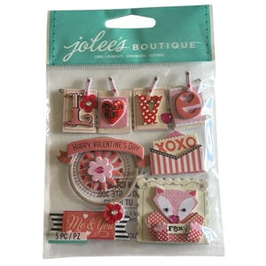 Jolees Boutique Embellishments Valentine Words Cardmaking Craft Scrapbooking