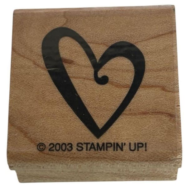 Stampin Up Wood Rubber Stamp Asymmetrical Heart Love Valentines Day Card Making