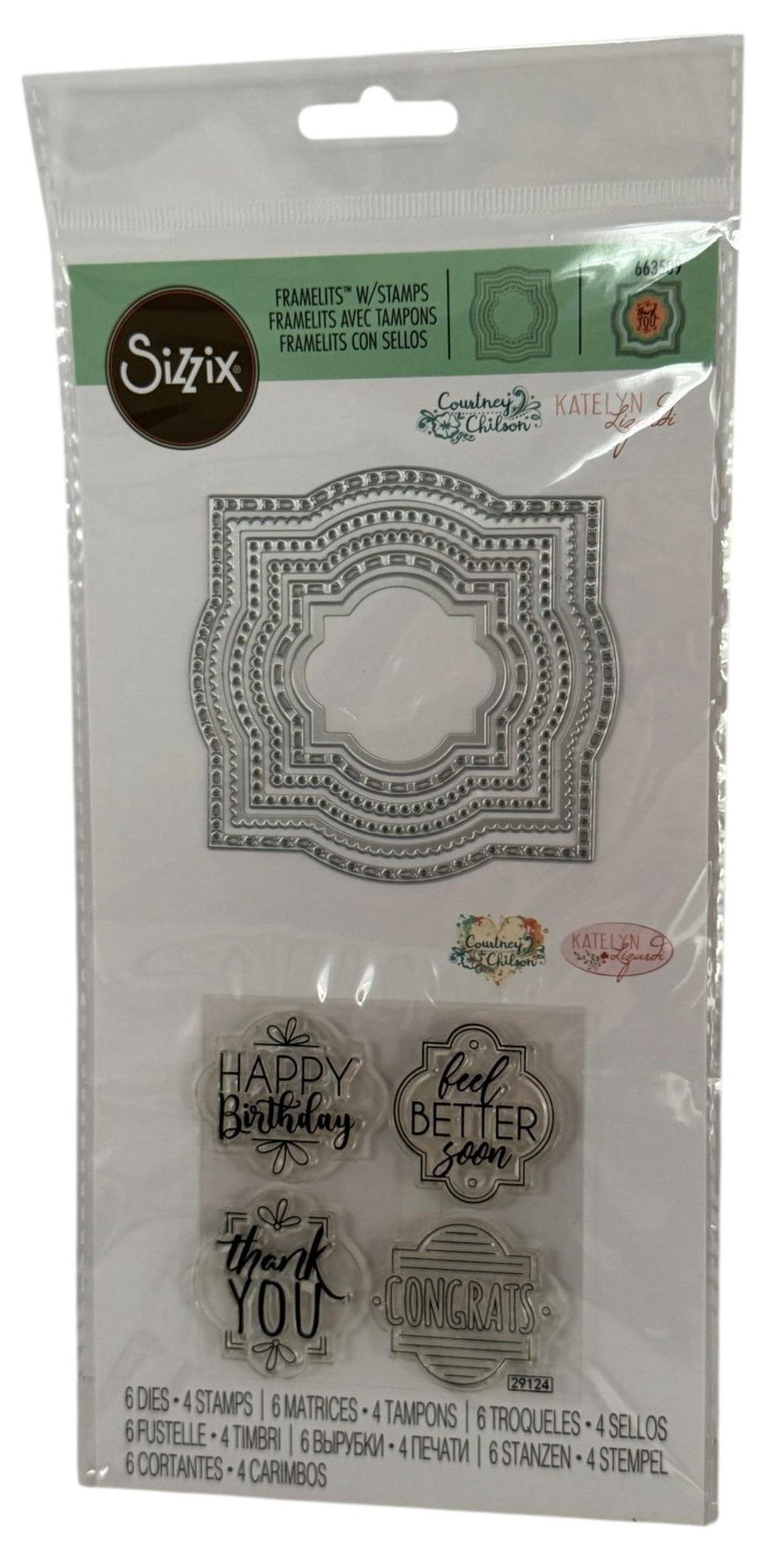 Sizzix Frame Sizzix Framelits 6 Dies 4 Clear Stamps Layered Labels Frames Birthday ...