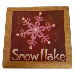 雪の結晶の木製マウントゴム印冬の休日クリスマスカード雪を作る