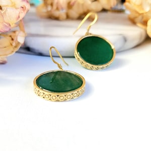 Green onyx earrings,18k gold filled,boho jewelry,round drop earrings,green gold earrings,unique, statement,gift for her,elegant earrings