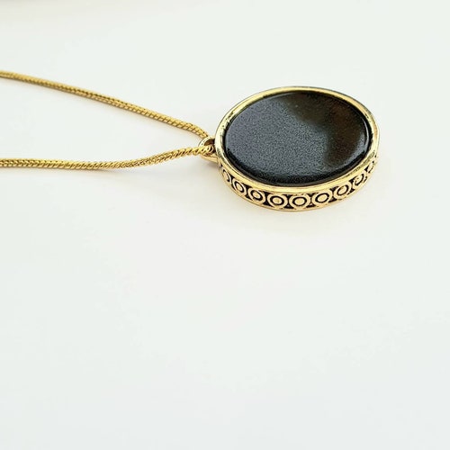 Onyx Circle Pendant14k Gold Onyx 