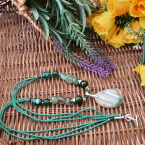 jade necklace,agate necklace,boho necklace,green natural gemstone,long statement necklace,jade jewellery,unique,gift for her,handmade