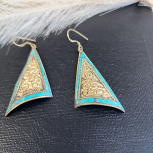 Boho earrings,drop, dangle,women earrings,blue,mothers day gift,ethnic jewelry,tribal,work,gift for her,unique,artesian
