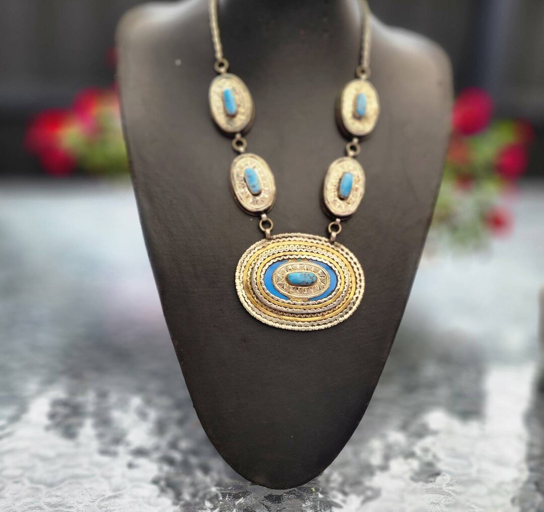 Collier Ethnique Kuchi Africain - Style Rétro, émaillé Brillant, Réglable, Neuf Avec étiquettes