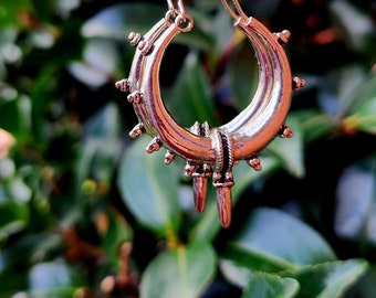 Spike hoop earrings, silver hoops,large spike earrings, boho hoop earrings,gypsy earrings,tribal jewellery