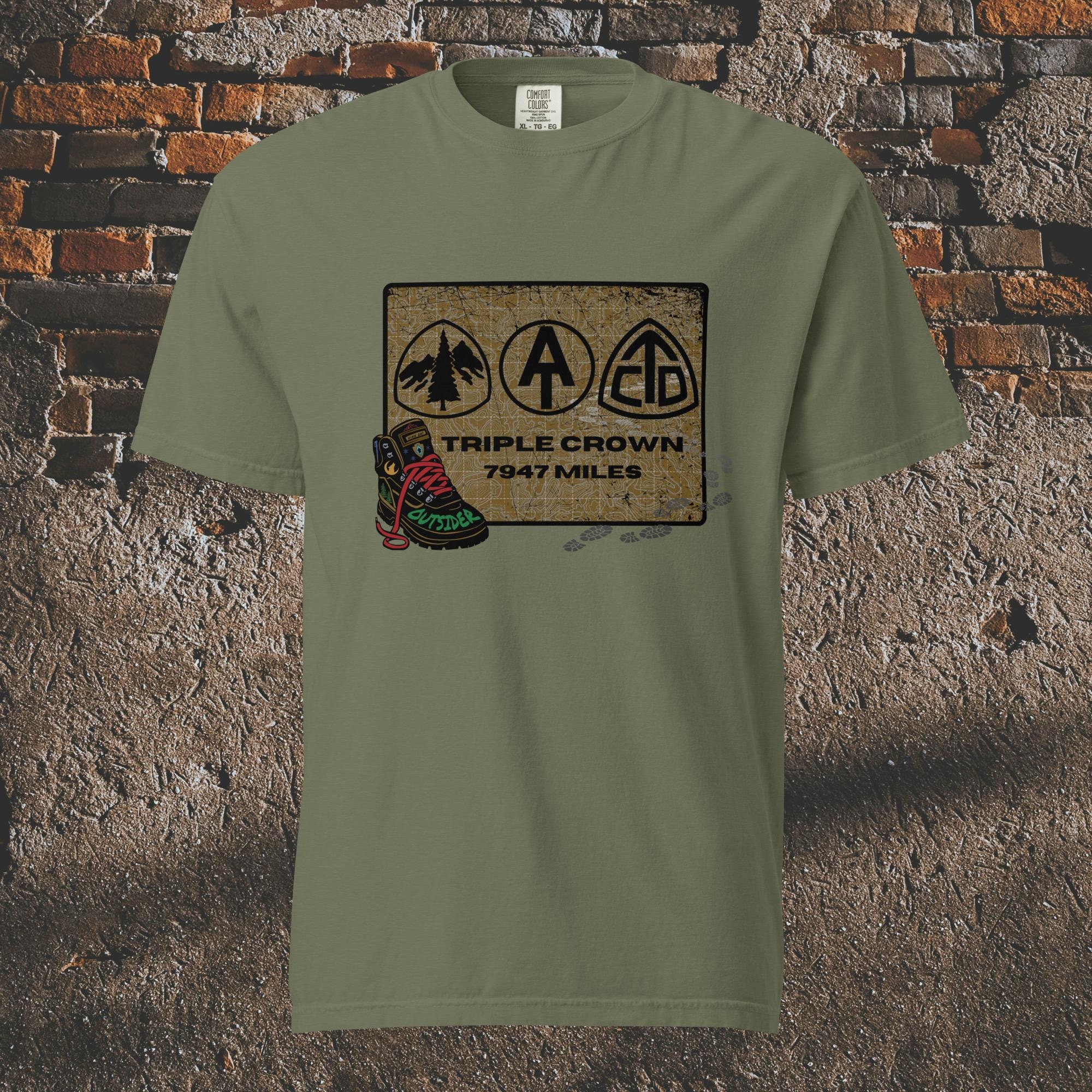 T-shirt Randonnée Triple Couronne - PCT, CDT, AT - Marque The Budget Hiker - Unisexe - Neuf Avec étiquettes