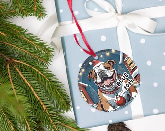 Bulldog Love for Dogs inspired Acrylic Christmas Ornament