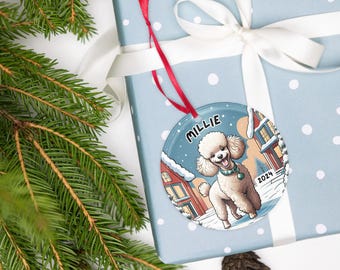 Poodle Love for Dogs inspired Acrylic Christmas Ornament
