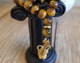 Bruine Tijgeroog-kraal Tasbih, Ismaili Taj Chuga Tasbih, Heren Tasbih, 33 Para Tasbih, 33 Kralen Tasbih, Gepersonaliseerd, Handgemaakt