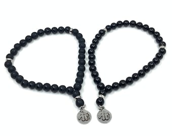 Tasbih voor hem en haar, aangepaste tasbih, 33 Tasbih-kralen, 8 mm-kralen, islamitische tasbih, moslimcadeaus, agaat, onyx tasbih, pols-tasbih-armband
