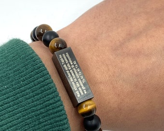 Nade Ali Bar-armband, kralenarmband tijgeroog en matagaat, agaat kralenarmband, kralenarmband met Nade Ali, Canadese leverancier