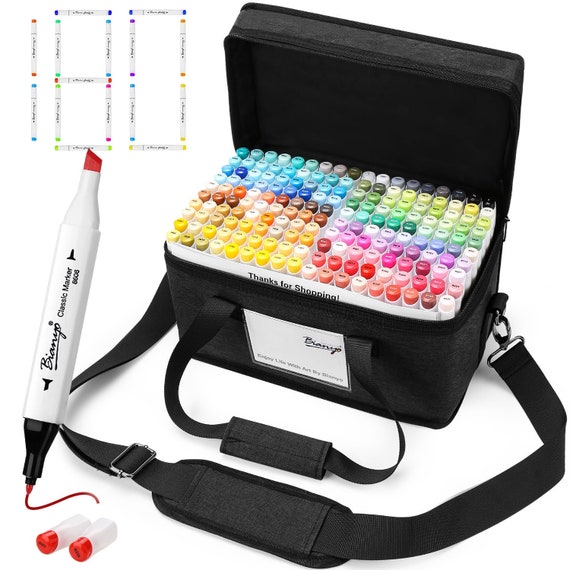 MILO 80 Art Marker Set Dual Tip Artist Markers Bullet Tip and Chisel Tip Alcohol  Based Coloring Markers Includes Marker Storage Box 