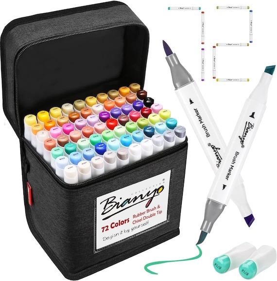 Dual Tips Ohuhu 72-Color Alcohol Based Markers Coloring Sketching  Illustration, Artist Markers Broad Chisel and Fine Tips Plus Carrying Case,  Drawing Markers Vivid Colors 