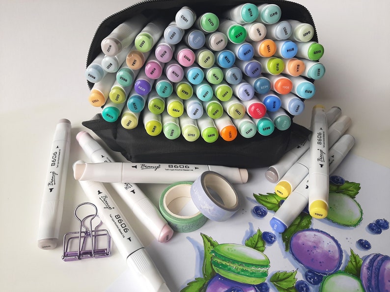 Bianyo Classic Series Alcoholbased Dual Tip Art Markers Set Etsy