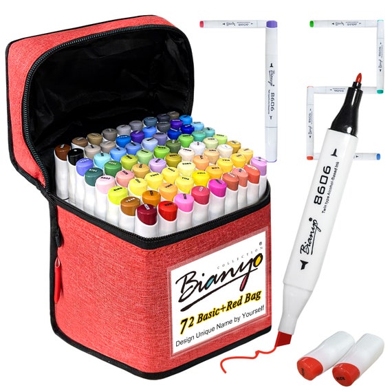 Bianyo Classic Series Alcohol-Based Dual Tip Art Markers Set of 72,Travel Case