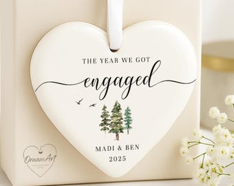 the year we got engaged ornament - engagement gift - personalized engagement gifts for couples - gift basket - wedding gifts - Ships Today