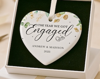 Engaged Ornament 2026 - Personalised Ornament with Names & Date - Custom Wedding Gift - Personalized Engagement Gift - Custom engaged gift