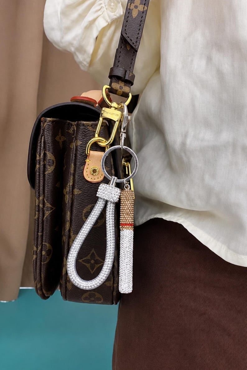 Bedazzled Rhinestone Cigarette Keychain Wristlet Bling Purse Charm, Bag ...