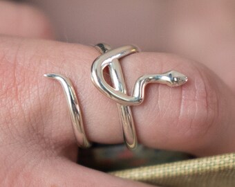 Silver Snake Ring Size 7 - Serpent Ring