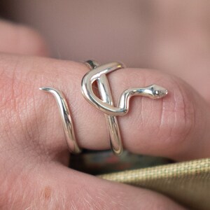 Silver Snake Ring Size 7 - Serpent Ring