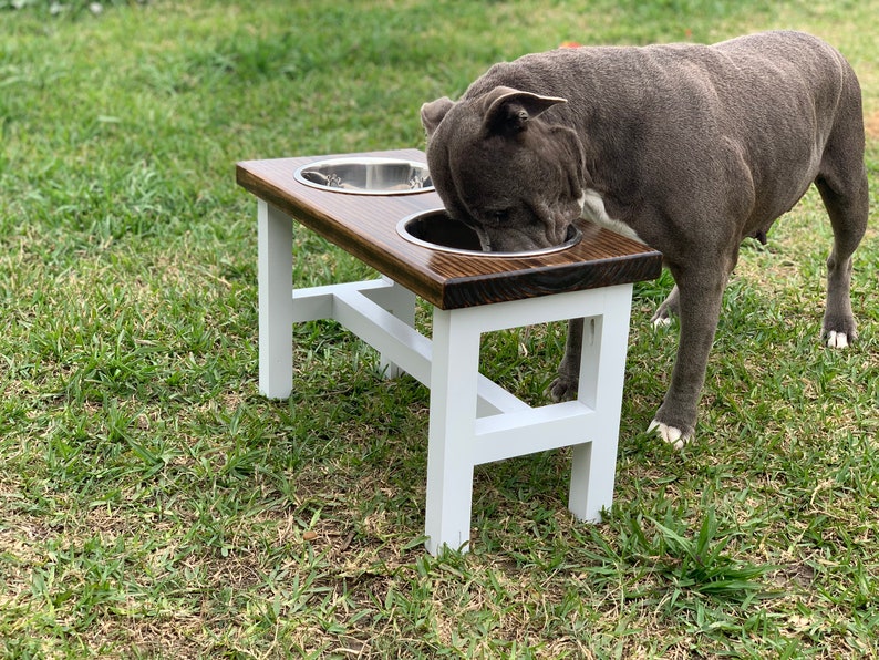 Rustic Elevated Dog Bowl Table Etsy