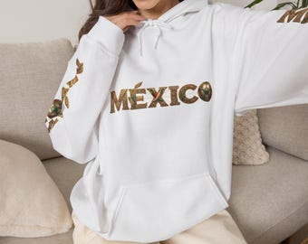 MÉXICO Graphic Hoodie | Mexican Heritage Streetwear | Cultural Art Sweatshirt