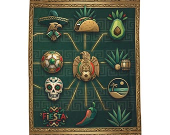 MÉXICO World Cup Soccer Fiesta Blanket | Mexican Pride Streetwear Home Decor
