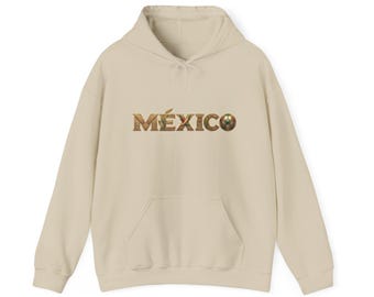 MÉXICO Graphic Hoodie | Vintage Mexican Heritage Streetwear, Cultural Art Sweatshirt