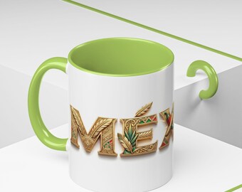 MÉXICO Two-Tone Ceramic Mug | Streetwear Graphic Coffee Cup (11oz or 15oz)