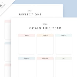 2023 New Years Resolutions Printable Goals List PDF Download New Year&#39;s Resolutions Card Family New Year&#39;s Eve Activity 2022 Reflections