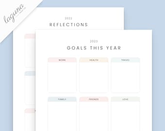 2023 New Years Resolutions Printable Goals List PDF Download New Year's Resolutions Card Family New Year's Eve Activity 2022 Reflections