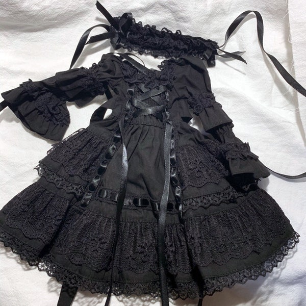 1/3 BJD SD Dress & Headdress Set (Black) - BJD doll Clothes Outfit