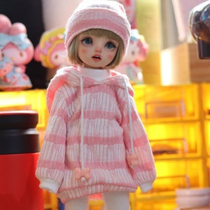 YoSD Hooded Sweater Long Hoodie & Beanie for 1/6 1/4 BJD neo blythe Doll Clothes imda3.0 MSD