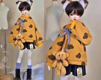 BJD Kleidung MSD mdd Hoodie + Shorts + Socken + Tasche Set für 1/4 BJD Puppen Outfit xqy09