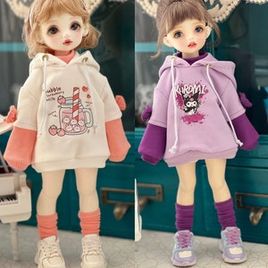 YoSD MSD Hoodie & Socks Set for 1/6 1/4 BJD Doll Clothes Neo Blythe Doll outfit