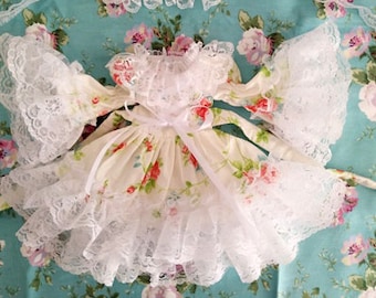 BJD Clothes SD Dress ( Lace Floral ) for 1/3 Doll - Yellow