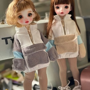 YoSD MSD Zippered Sweatshirt For Winter for 1/6 1/4 BJD Doll Clothes neo blythe doll outfit