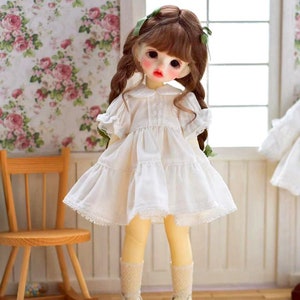 BJD Clothes YoSD Dress White Daily for 1/6 BJD Doll outfit