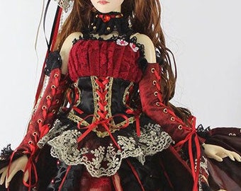 1/3 1/4 BJD sd msd Loyal Family Dress (top+gonna) e set copricapo - Vestito per vestiti per bambole BJD - 2 colori