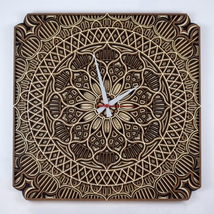 3D Uhr Mandala, Lasercut Dateien, Cnc Pläne, Dxf Dateien, Dxf Projekt, Cnc Projekt, svg Dateien, cdr, svg, dxf, sofort download