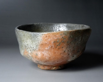 Raku Bowl named Amayado (Rain Shelter), by renowned bamboo basket maker Ikeda Hyoa II