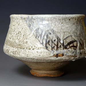 Late Edo period (19c) Shino ware Chawan for tea ceremony Wabi Sabi